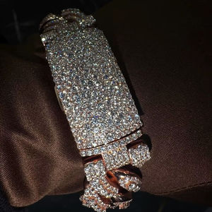 Pulsera de Plata de Ley 925 de Alta Calidad con Engaste de Moissanita VVS1, Dije Clásico Exquisito de la Suerte Unisex - Product Image 1