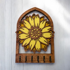 Elegant Sunflower Theme Wall Key <b>Hook</b> Perfect For Bedroom Personal Key And Items <b>Kitchen</b> Wall For Aprons Light Tools Or Key - Product Image 1
