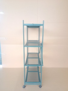 4-Layer Steel <b>Wire</b> Shelving <b>Rack</b> With Wheels Adjustable Storage Unit KTS-230512-17 - Product Image 4