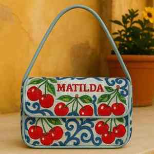 Sac à main décontracté indien fait main de luxe avec accessoires de mode en cristal, poignée perlée multicolore et durable, style baguette, local - Product Image 6