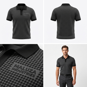Camisa Personalizada para Hombre con Cuello en Contraste, Antiarrugas, Transpirable, con Logotipo Frontal en Lona, Manga Corta, Casual y de Negocios - Product Image 4