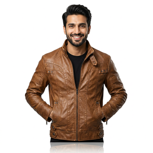 New Arrival <b>Men's</b> Windbreaker <b>Jacket</b> Breathable Best Design Wind Proof <b>Men</b> <b>Leather</b> <b>Jacket</b> Solid Color <b>jacket</b> for <b>men</b> - Product Image 5