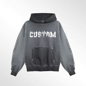 Sudadera con Capucha Extra Grande, 100% Algodón, Felpa Francesa, Diseño Personalizado con Estampado de Estrellas y Bolsillo, Unisex, para Otoño - Product Image 4
