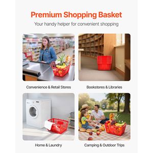 Cesti impilabili in plastica PE da 21 litri, 12 pezzi con manici in metallo, struttura a rete densa, capacità di carico 20 libbre - Product Image 2