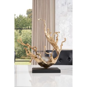 Sculpture florale en métal faite à la main, art abstrait, décoration pour salon, sur pied, design contemporain, forme irrégulière - Product Image 5