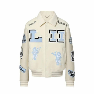 Veste d'hiver légère fabriquée en usine, style Letterman, col rabattu et tissu en toile, faible MOQ, veste universitaire. - Product Image 6