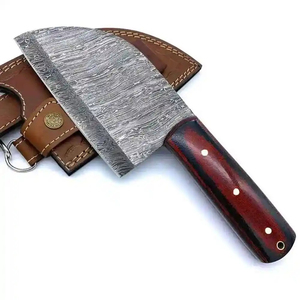 Cuchillo de Chef Burraq OEM Hecho a Mano, de Acero de Damasco de Grado Industrial, Multifuncional, con Patrón Trenzado, Funda de Cuero, para Uso en la Cocina - Product Image 5