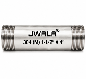 Raccord de tuyau en acier inoxydable 304 de qualité technique, diamètre 1-1/2 pouce, longueur 4 pouces, connecteur fileté mâle, matériel de plomberie - Product Image 1
