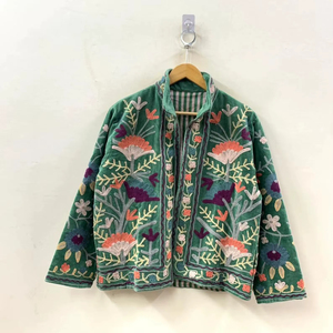Top Quality Women Suzani Embroidered Velvet Jacket Floral Ethnic Fashion Wholesale <b>Coat</b> Floral Suzani Embroidered - Product Image 1