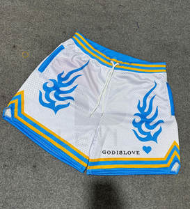 Pantalones Cortos de Baloncesto de Malla 100% Transpirables de Poliéster/Algodón, con Sublimación Sólida, Cintura Elástica Cómoda, Secado Rápido y Ecológicos - Product Image 3