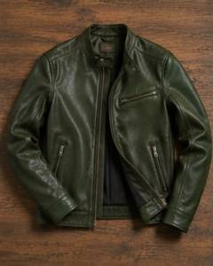 Veste matelassée vintage unisexe en PU vert, col mandarin, fermeture éclair, coupe classique, style hiver, ODM - Product Image 4