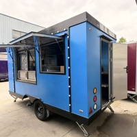 Remorque alimentaire carrée entièrement équipée, cuisine mobile, camion de restauration, chariot alimentaire fermé sur mesure pour café, barbecue, pizza et traiteur