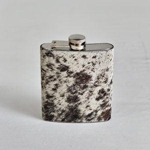 Classic Cowhide Flask With Stainless Steel Cap Fashionable Leather Accessory - Product Image 2