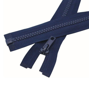 Heavy Duty No.5 Molded Plastic Open End <b>Zipper</b> Two Way Separating Jacket <b>Zipper</b> with Double Auto Lock Sliders for Garments - Product Image 2