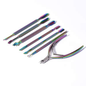 Professional Manicure Tools 2pcs Stainless Steel Curved Blades Finger Use Nail Cutter Cuticle Pusher Clipper Kit ANAAIF - Product Image 2