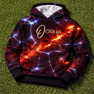 Sudadera con Capucha Estampada Oorha para Hombre, Informal, de Manga Larga, Tejida en Poliéster, con Logotipo Frontal, Corte Regular, Estilo Otoñal - Product Image 4