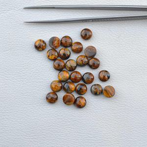 Piedra Preciosa Natural de Pietersita Dorada de 6mm, Cabujón Redondo, Piedra Semipreciosa Lisa de un Proveedor Verificado - Product Image 1