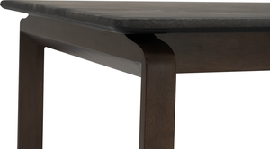 Modern Dining <b>Table</b> High Pressure Laminated Surface with Curved <b>Leg</b> Wooden Base <b>for</b> Home and Apartment - Product Image 5