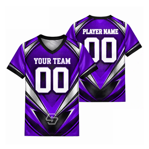 Nouveau maillot de football personnalisé à sublimation, col en V, 100% polyester, unisexe adulte, respirant, manches courtes, nom de l'équipe, taille plus - Product Image 3