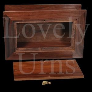 Urne funéraire en bois rainuré finition cerisier, horizontale, taille moyenne pour adulte, pour cendres commémoratives, vente en gros - Product Image 2