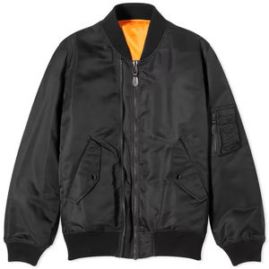 Blouson Bomber en Soie Enduite Tendance avec Broderie Logo Avant, Imperméable et Coupe-Vent, Style Urbain, Vestes d'Uniforme d'Équipe pour l'Extérieur - Product Image 1