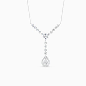 สร้อยคอเพชรแล็บโกรว์ 1.07 กะรัต ดีไซน์ทรงหยดน้ำ ประดับด้วยทอง 9K สีเหลือง ขาว และโรสโกลด์ - Product Image 2