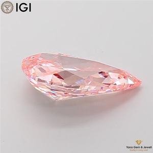 เพชรทรงลูกแพร์ ขนาด 3.50 กะรัต สีชมพูสดใส ระดับ VS1 ได้รับการรับรองจาก IGI ผลิตด้วยวิธี CVD สำหรับแหวนหมั้น - Product Image 5