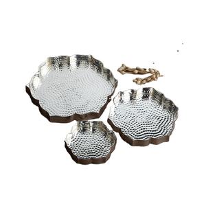 Stylish Handmade <b>Metal</b> Tray for Living Space Tray for Luxury Display <b>Corners</b> Piece with Borders Handmade Zahid Exports in India - Product Image 1