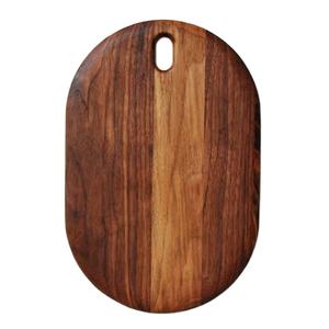 Stylish Acacia Wood Oval Chopping Board with Handle for Serving Cheese Meats and Vegetables in Modern Kitchens - Product Image 1
