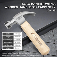 Marteau de machiniste personnalisé de 8 oz, multi-usages, à angle droit, de haute qualité, avec manche en bois, poignée ergonomique et tête hexagonale en acier