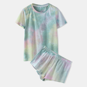 Conjunto de Camiseta y Pantalones Cortos de Algodón para Mujer con Logotipo Personalizado, Cintura Elástica, Color Sólido, Secado Rápido, Estilo Casual de Verano, Dos Piezas - Product Image 2