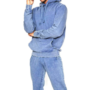 Chándal de Lujo con Lavado Ácido, Traje Urbano Personalizado 100% Algodón, OEM ODM, Ajuste Regular, Casual, Largo Completo, Color Sólido - Product Image 5