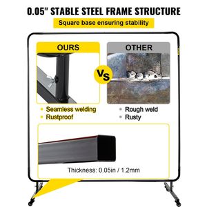 6 'X 6' schermo di saldatura ignifugo in fibra di vetro telaio metallico 4 ruote sito industriale porta rossa tende finestra finestra trasparente - Product Image 4