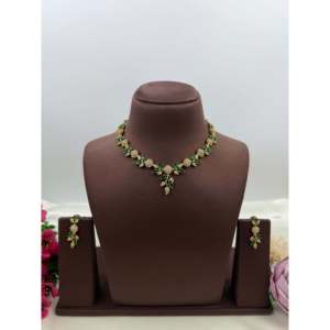 Indian Ethnic Artificial <b>Jewellery</b>-Avani Victorian Delicate <b>Pearl</b> Necklace & Earring <b>Set</b> - Product Image 1