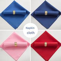 Serviettes de table en tissu polyester de luxe léger, couleur unie, carrées, pour la décoration de mariage