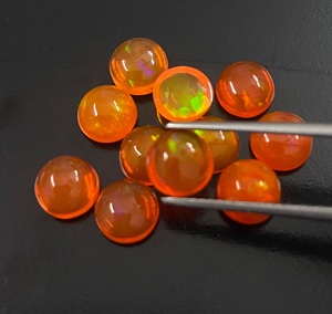 พลอยโอปอลสีส้มธรรมชาติทรงกลมเจียระไนแบบบริลเลียนท์สำหรับทำเครื่องประดับ - Product Image 6