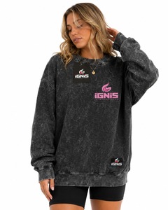 Sudadera Oversize de Mujer con Efecto Ácido, Cuello Redondo Vintage, Manga Larga, Forro Polar Suave, Estilo Casual y Urbano - Product Image 1