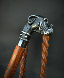 Canne de marche en bois avec tête de bouledogue, poignée en laiton massif, bois dur de luxe, réglable, pour extérieur, pour gentleman, vente en gros OEM - Product Image 2