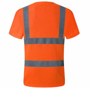 เสื้อยืดแขนสั้นสะท้อนแสง Class 2 LED ไฟกระพริบ กันน้ำ ความปลอดภัยสูง พร้อมโลโก้ตามสั่ง - Product Image 2