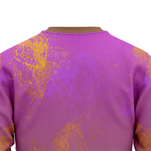 Sudadera de cuello redondo para hombre, morada y amarilla, con diseño gráfico de salpicaduras estilo grunge, con logotipo personalizado, para equipos, tops de entrenamiento al por mayor, OEM - Product Image 5
