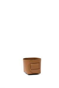 Porte-pods en cuir vegan/PU, boîte de rangement marron avec fermeture à boucle, panier organisateur pour plantes, cosmétiques, stylos, clés, papeterie, portable - Product Image 5