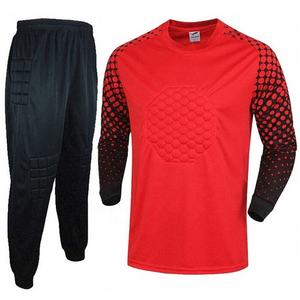 Custom Soccer Goalkeeper Kit Long Sleeve V-<b>neck</b> Moisture-Wicking Jersey Set <b>Padded</b> Polyester Elastic Waist Football Uniform - Product Image 5
