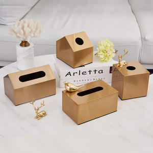 Boîte à mouchoirs décorative en métal moderne, faite à la main, Lavie Creations, forme carrée, pour restaurant, hôtel, maison, table à manger - Product Image 5
