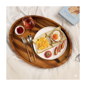 Plateau de rangement en bois élégant fait main pour la présentation à table, le service du café, la décoration et les applications hôtelières - Product Image 2