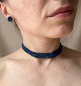Collier ras-de-cou à pampilles noires fait main UO, bijoux vintage pour femmes, pièce maîtresse pour les soirées, bijoux de soirée par UO INDIA - Product Image 1