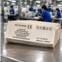 Étiquettes de lavage personnalisées en satin avec texte et symboles, étiquettes pour vêtements et accessoires