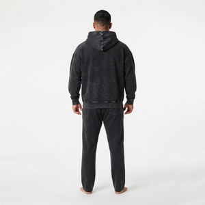 Ensemble de survêtement deux pièces pour homme, coupe oversize, en coton délavé à l'acide, col montant, demi-zip, avec pantalon de jogging, vente en gros, haute qualité - Product Image 6