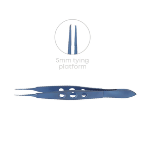 Pinzas Corneales McPherson Rectas de 0.4 mm, 1x2 Dientes, Plataforma de Ligadura de 5 mm, 11 cm, Titanio, Manuales, Reutilizables, para Microcirugía Oftálmica - Product Image 3