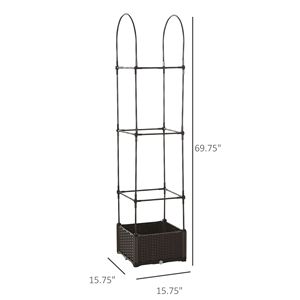 Self-Watering 69.7\" Garden Trellis Raised <b>Planter</b> Box for Tomatoes Climbing Plants Hanging Baskets Accessory for <b>Vegetable</b> - Product Image 5
