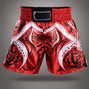 Shorts de Muay Thai rouges pour femmes, séchage rapide, respirants, polyester/nylon, vêtements d'arts martiaux, taille adulte, coupe régulière, COLLECTION GRACE - Product Image 2